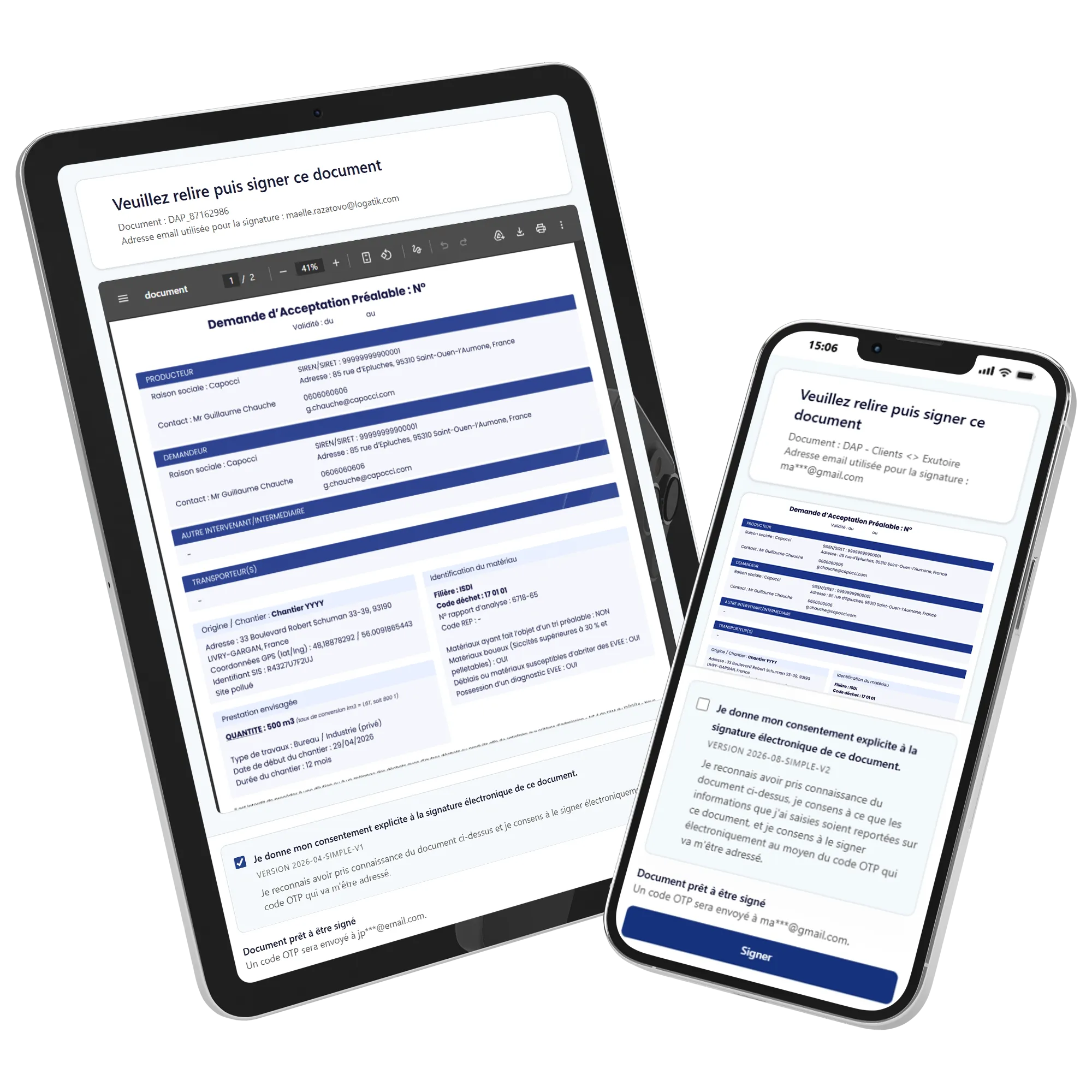 Application certifiée pour la signature électronique